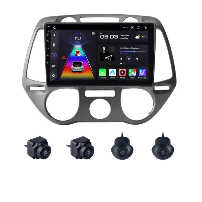 Hyundai i-20 (2008-2011) 9 Inch Android Stereo 4GB RAM 64GB With 360 3D Camera | DSP | Wireless Apple CarPlay