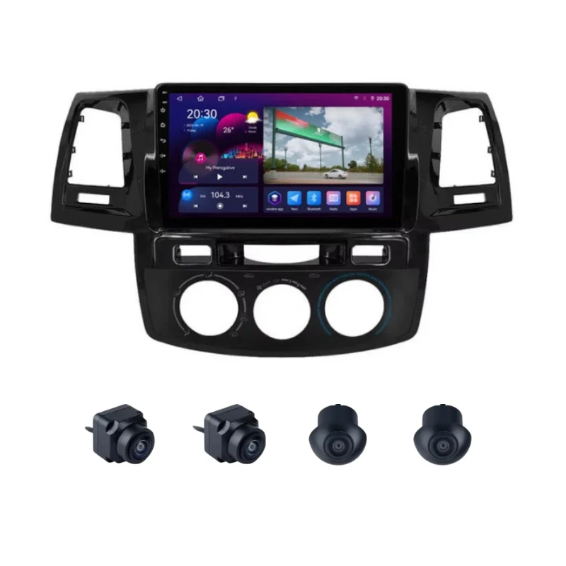 Toyota Fortuner (2008-2014) 9 Inch Android Stereo 2GB RAM 32GB With 360 3D Camera | DSP | Wireless Apple CarPlay | Android Auto