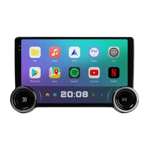 Universal Gemstone Android Stereo 10.1 Inch QLED | Diamond 2K | Dual Knob | 4GB RAM 32GB | Wireless Apple CarPlay | Android Auto | With AHD Camera